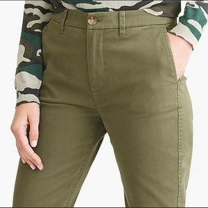 Olive Green High Rise Girlfriend Chino Pant- J. Crew